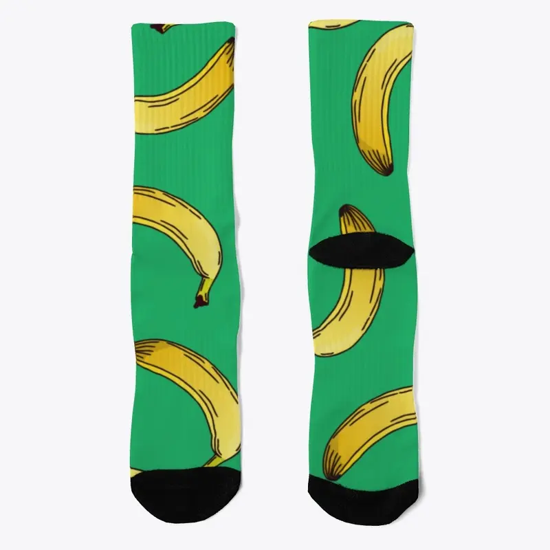 Banana on Green Background Monkey